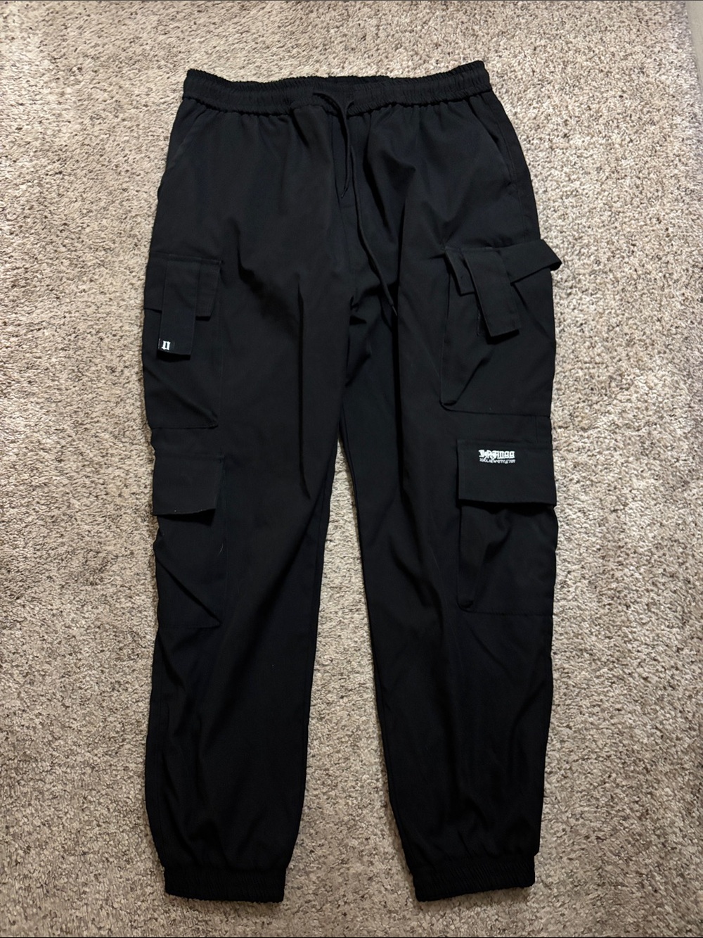 ROMWE Black Men's Cargo Jogger Pants